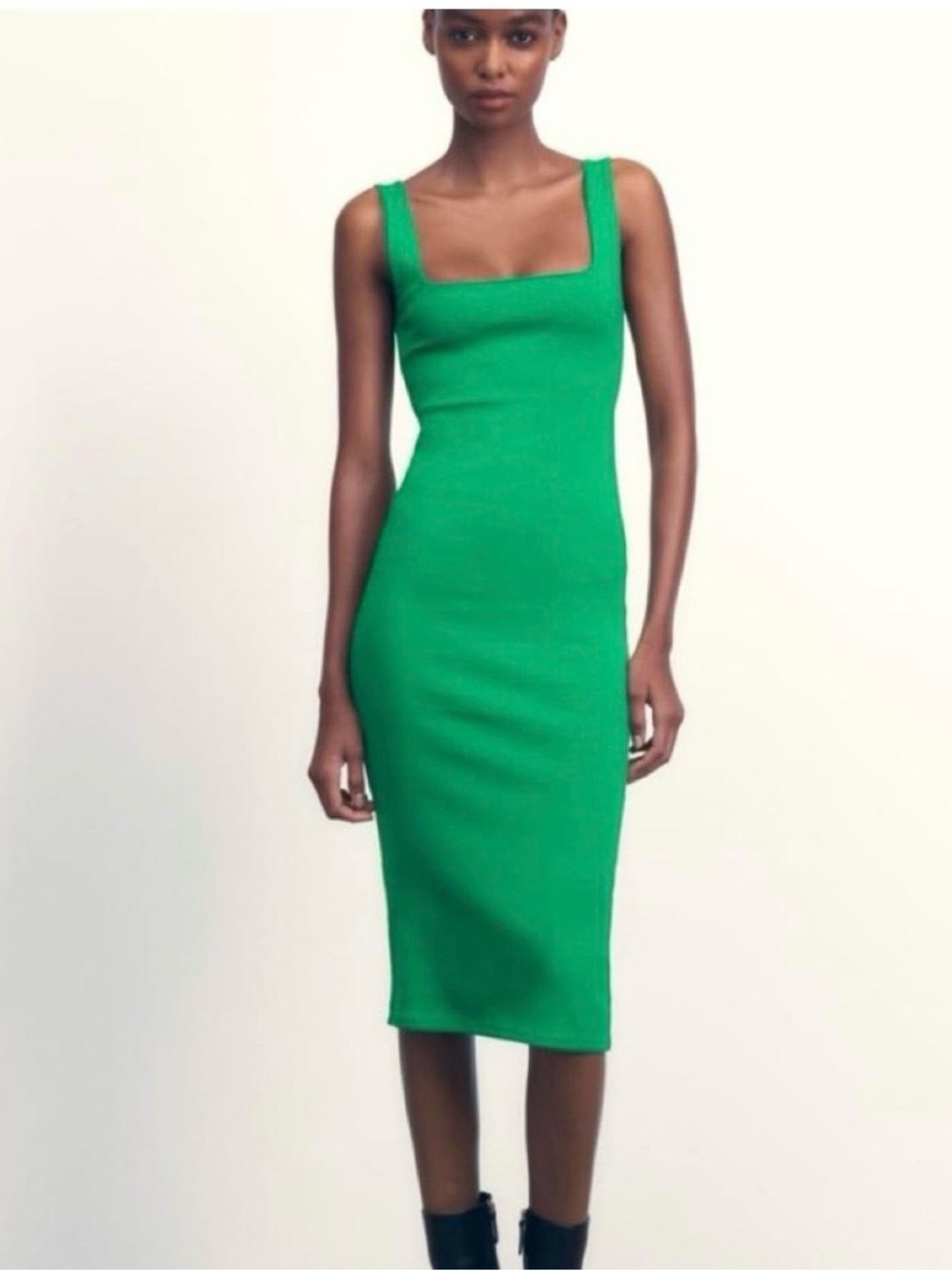 💚NWT💚 Zara Emerald Square Neck Dress
